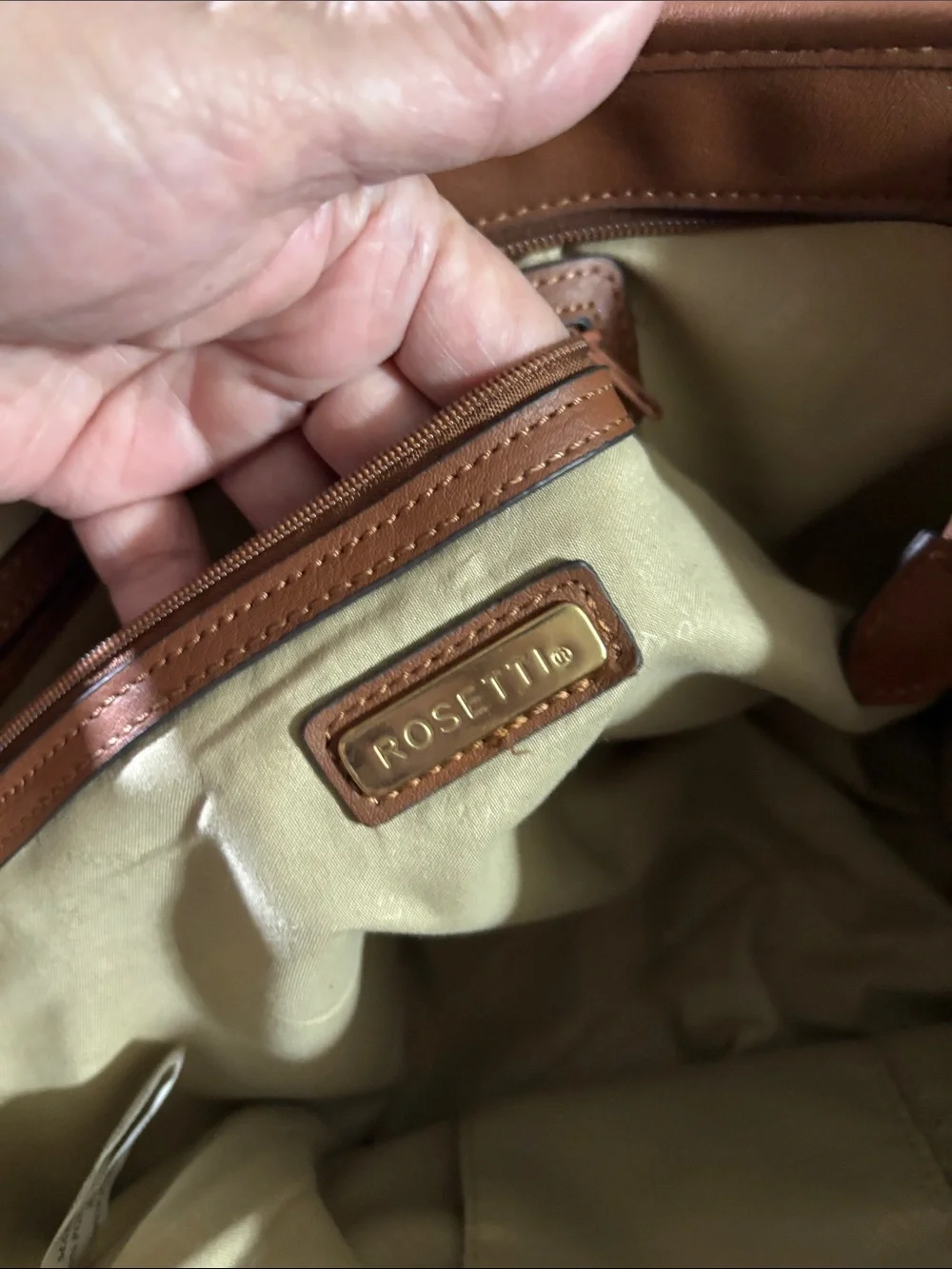 Floral Canvas Tote with Brown Handles